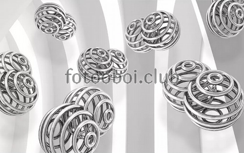 шары, абстракция, светлые, белые, 3д, 3d